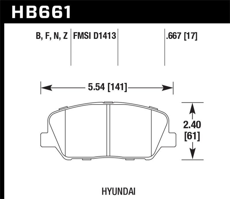 Hyundai Genesis Coupe Brake Pad Set - Front - Hawk Performance - Performance Ceramic - 2010